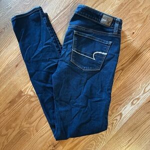 American Eagle Blue Skinny Jeans with Tapered Legs 8L